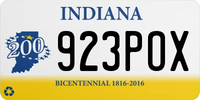 IN license plate 923POX