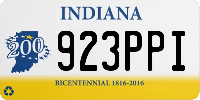 IN license plate 923PPI