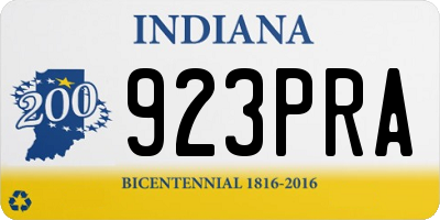 IN license plate 923PRA