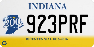 IN license plate 923PRF