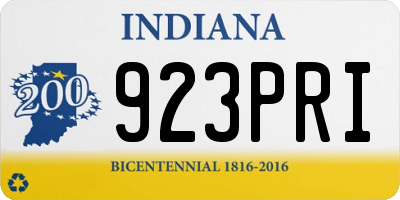 IN license plate 923PRI