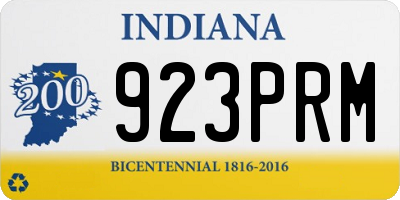 IN license plate 923PRM