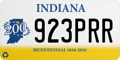 IN license plate 923PRR