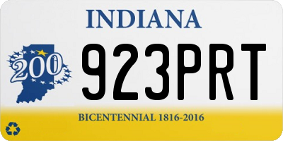 IN license plate 923PRT
