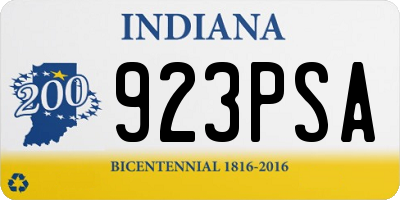 IN license plate 923PSA
