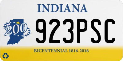IN license plate 923PSC
