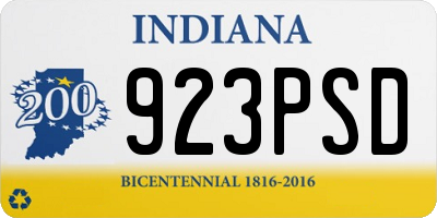 IN license plate 923PSD