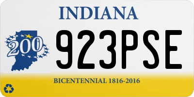 IN license plate 923PSE