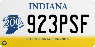 IN license plate 923PSF