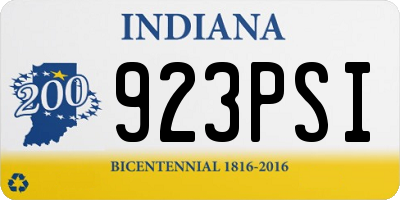 IN license plate 923PSI