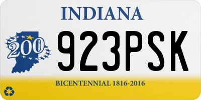 IN license plate 923PSK