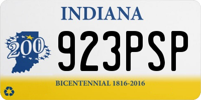 IN license plate 923PSP