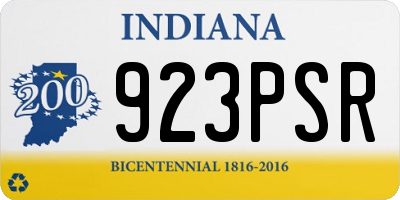 IN license plate 923PSR