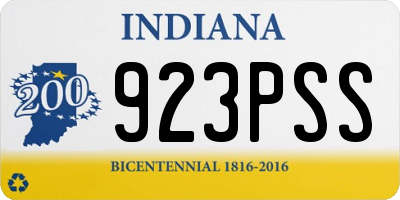 IN license plate 923PSS