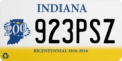 IN license plate 923PSZ