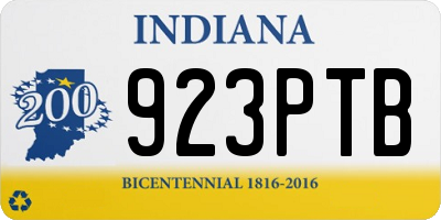 IN license plate 923PTB
