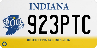 IN license plate 923PTC