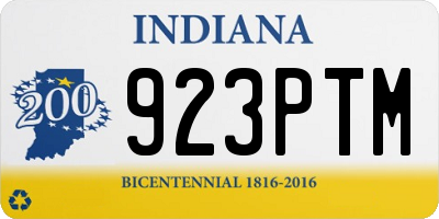 IN license plate 923PTM