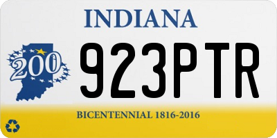 IN license plate 923PTR
