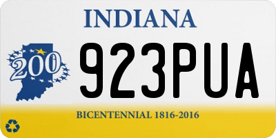 IN license plate 923PUA