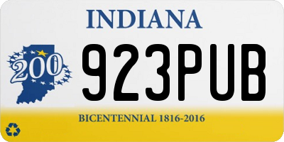 IN license plate 923PUB