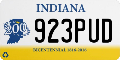 IN license plate 923PUD