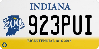 IN license plate 923PUI