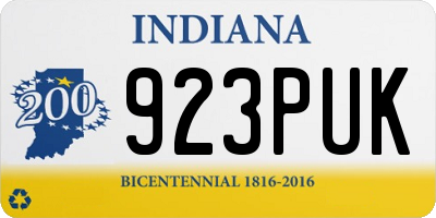 IN license plate 923PUK