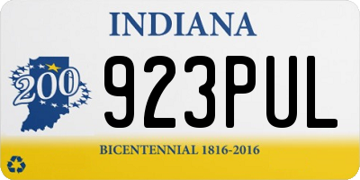 IN license plate 923PUL