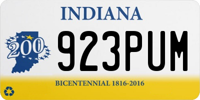 IN license plate 923PUM