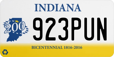 IN license plate 923PUN
