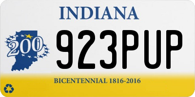 IN license plate 923PUP