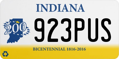 IN license plate 923PUS