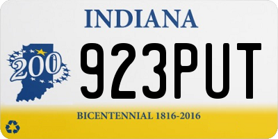 IN license plate 923PUT