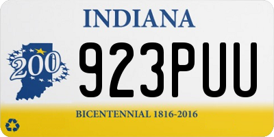 IN license plate 923PUU