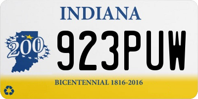 IN license plate 923PUW