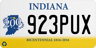 IN license plate 923PUX