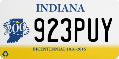 IN license plate 923PUY