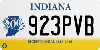 IN license plate 923PVB