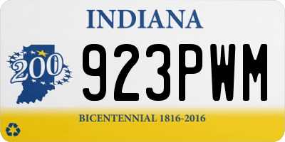 IN license plate 923PWM