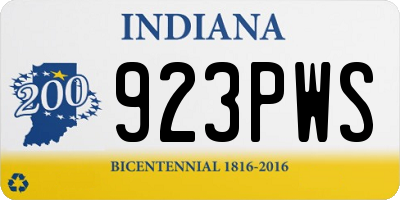 IN license plate 923PWS