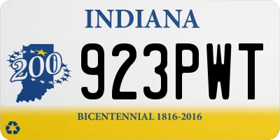 IN license plate 923PWT