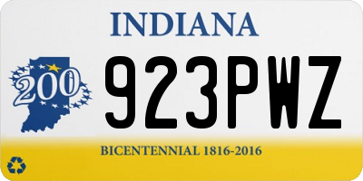 IN license plate 923PWZ