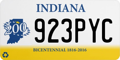 IN license plate 923PYC