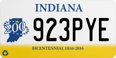 IN license plate 923PYE