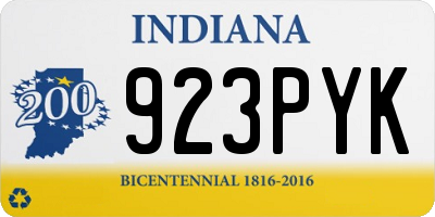 IN license plate 923PYK