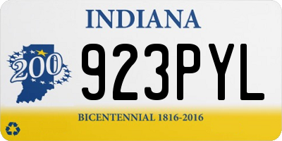 IN license plate 923PYL