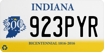IN license plate 923PYR