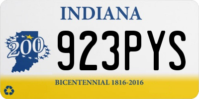 IN license plate 923PYS