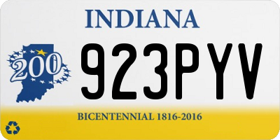 IN license plate 923PYV